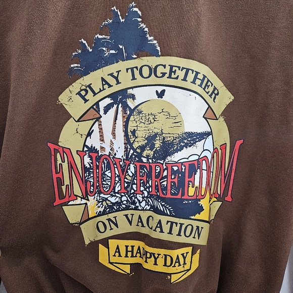 Shein Women Drop Shoulder Slogan Graphic Print Pullover Sweatshirt - Picture 4 of 12